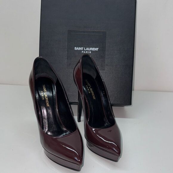š„Saint LaurentāParis Blown Heels Elegant Design Sz 8 USA 38eu New in box - Picture 1 of 10